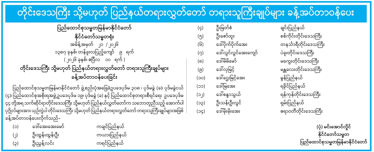 အမိန့်အမှတ် ၂၁-၂၀၂၆